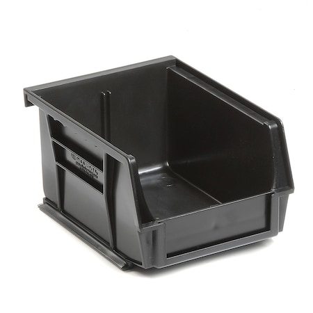 Global Industrial Hang & Stack Storage Bin, Plastic, Black, 3 in H 269680BK